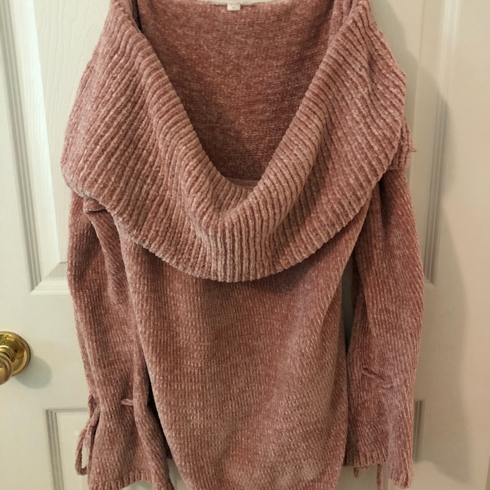 Lauren Conrad Pink Over The Shoulder Sweater